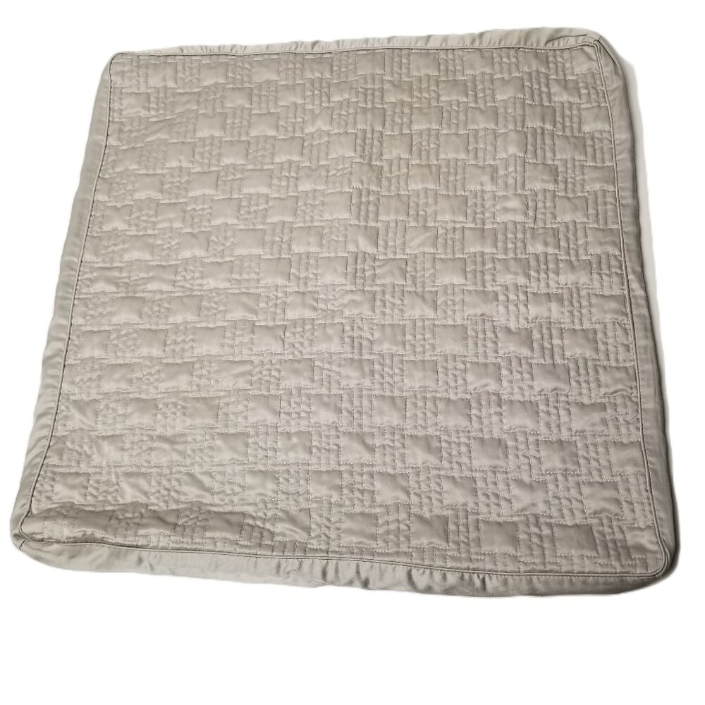 24x24 Gray Quilted Geometric Pillow Cover Cotton Blend Throw Pillow Sham
